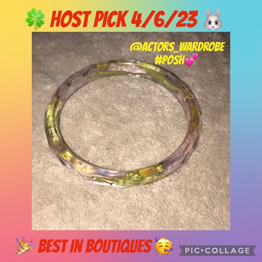 Custom epoxy bracelet with glitter ✨ and my favorite leaves 🍃 New